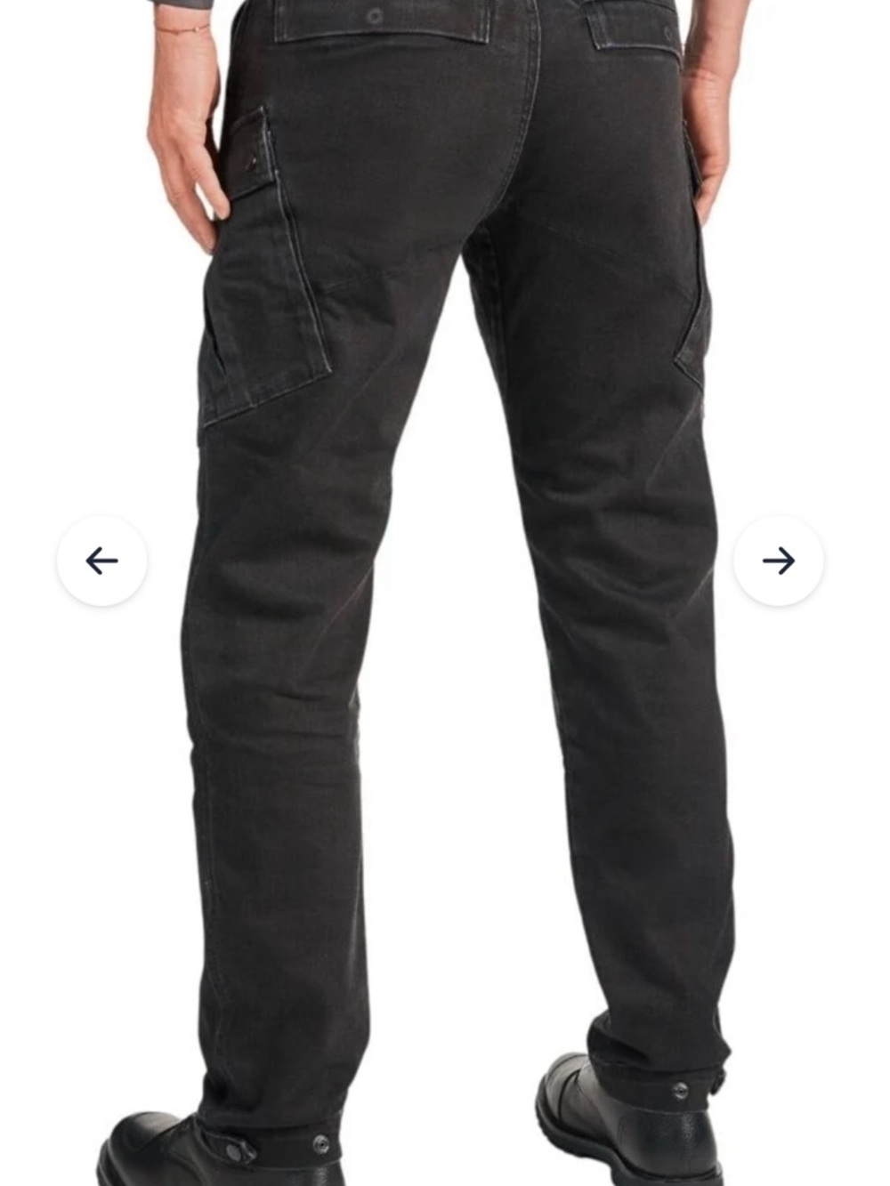 NWT Pando Moto Men's Black Tactical Cargo Pants with Zip Pockets 36/34 orig $350 - Picture 4 of 8
